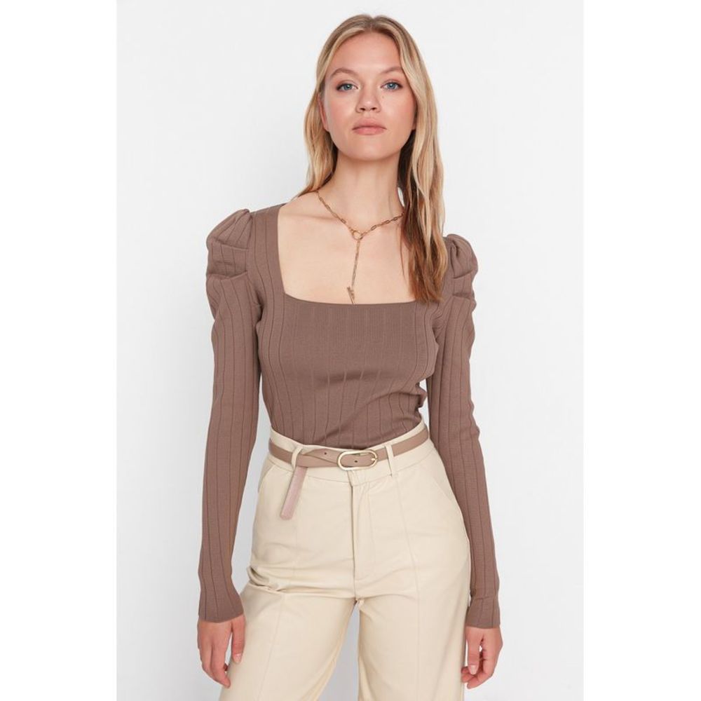 NWT Trendyol Slim fit Square collar Knitwear Sweater